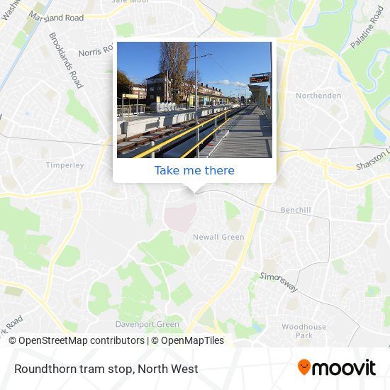 Roundthorn tram stop map