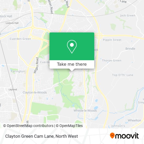 Clayton Green Cam Lane map