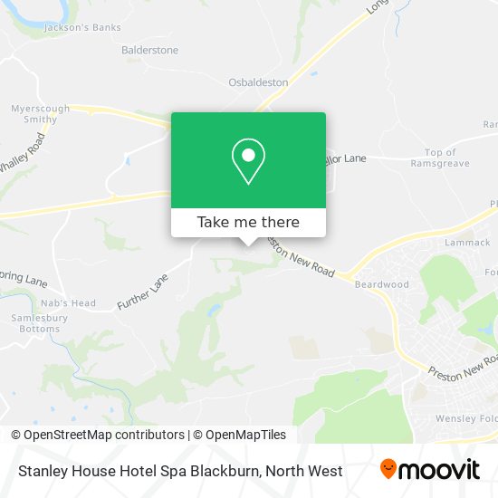 Stanley House Hotel Spa Blackburn map