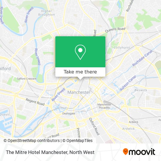 The Mitre Hotel Manchester map