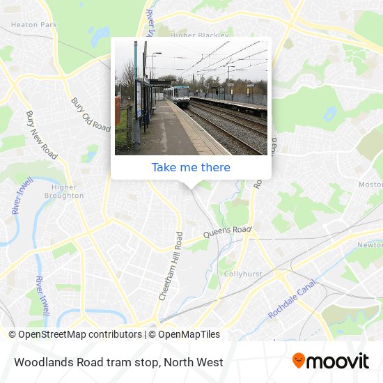 Woodlands Road tram stop map