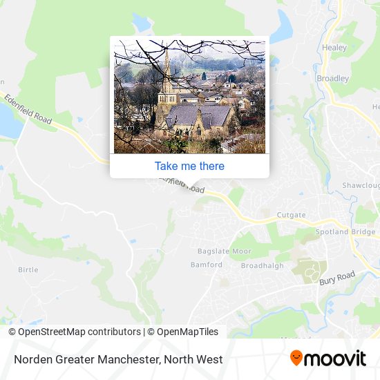 Norden Greater Manchester map