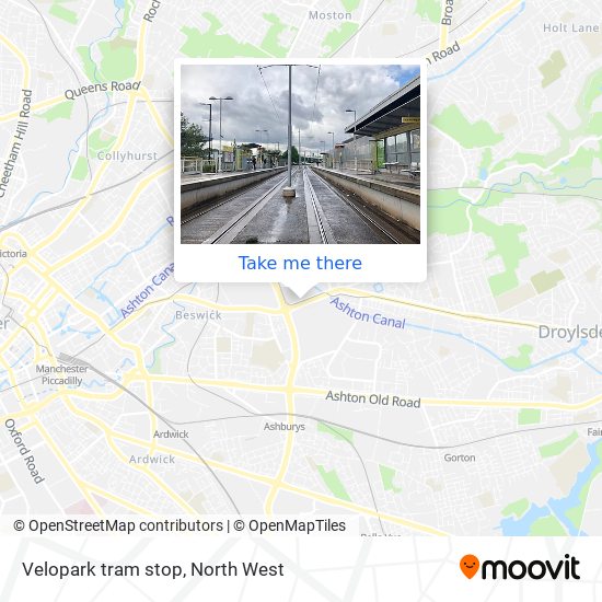 Velopark tram stop map