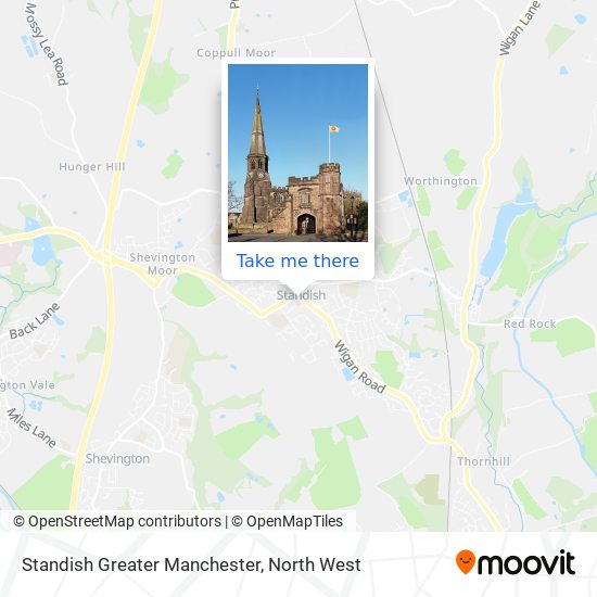 Standish Greater Manchester map