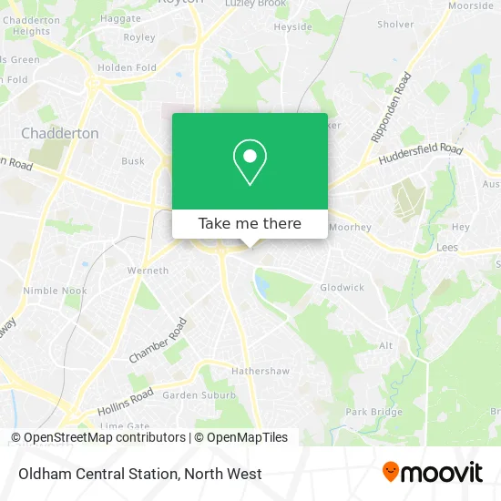 Oldham Central Station map