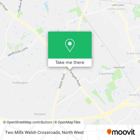 Two Mills Welsh Crossroads map