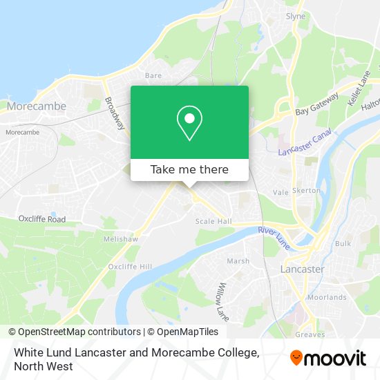 White Lund Lancaster and Morecambe College map