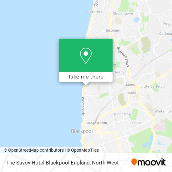 The Savoy Hotel Blackpool England map