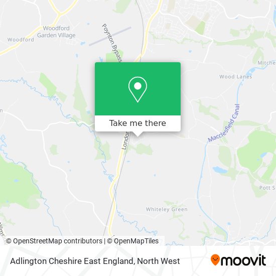 Adlington Cheshire East England map