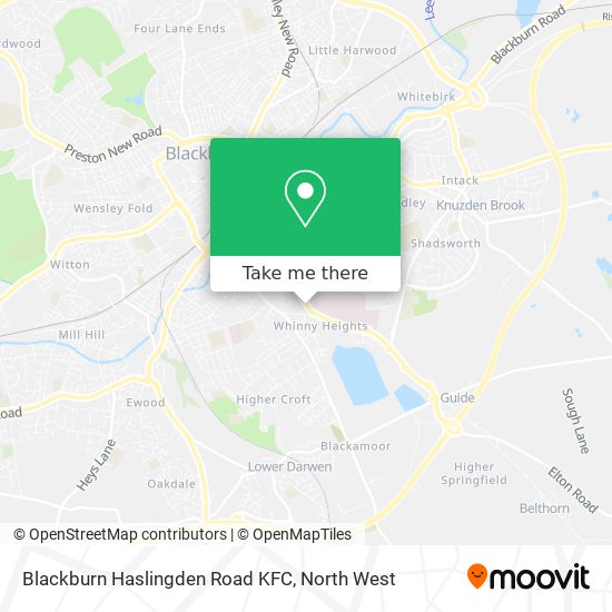 Blackburn Haslingden Road KFC map