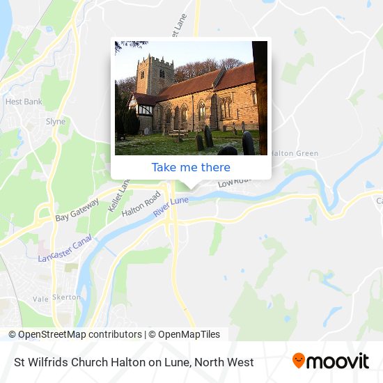 St Wilfrids Church Halton on Lune map