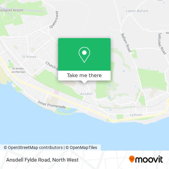 Ansdell Fylde Road map