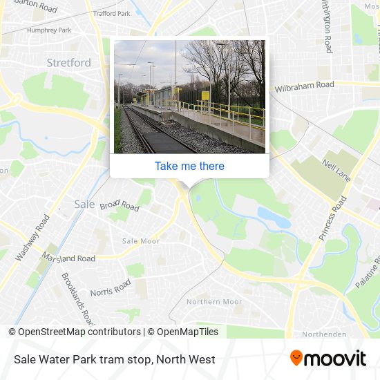 Sale Water Park tram stop map