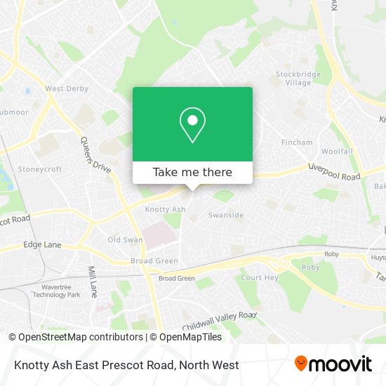 Knotty Ash East Prescot Road map