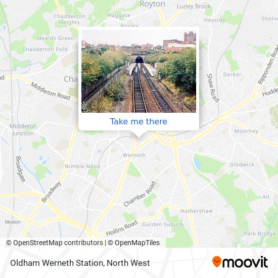 Oldham Werneth Station map