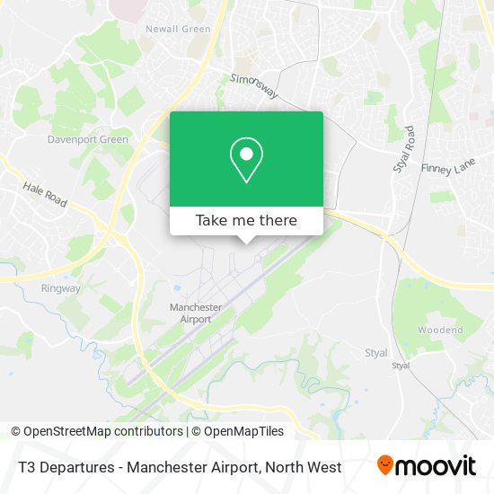 T3 Departures - Manchester Airport map