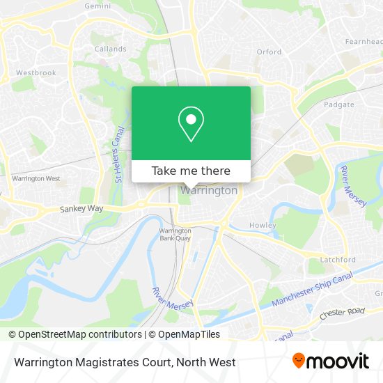 Warrington Magistrates Court map