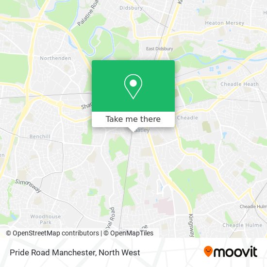 Pride Road Manchester map