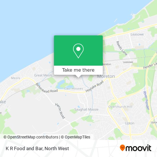 K R Food and Bar map