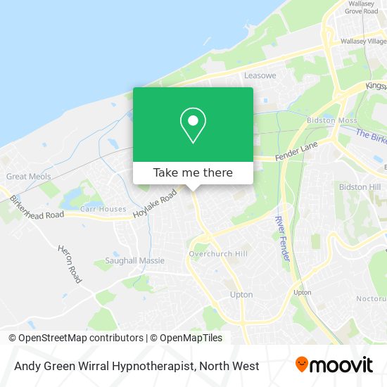 Andy Green Wirral Hypnotherapist map