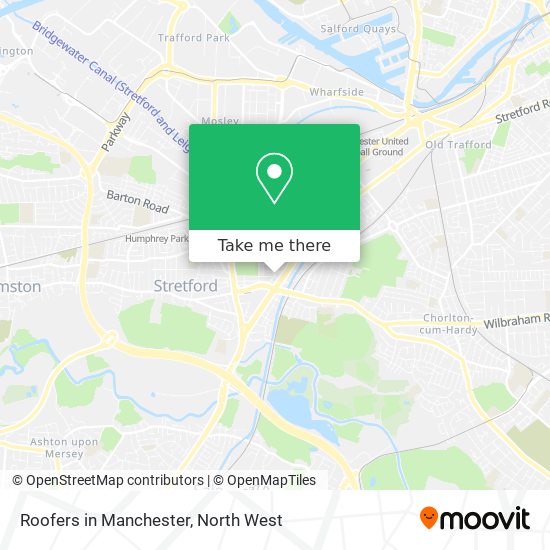 Roofers in Manchester map