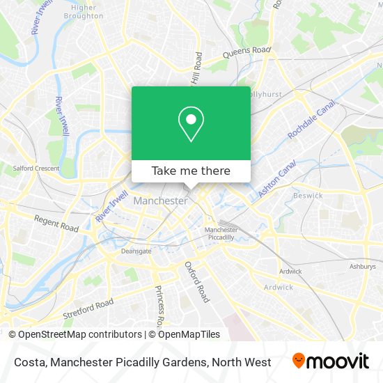 Costa, Manchester Picadilly Gardens map