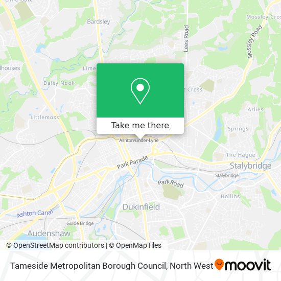 Tameside Metropolitan Borough Council map