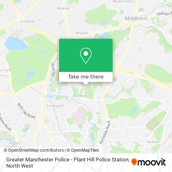 Greater Manchester Police - Plant Hill Police Station map