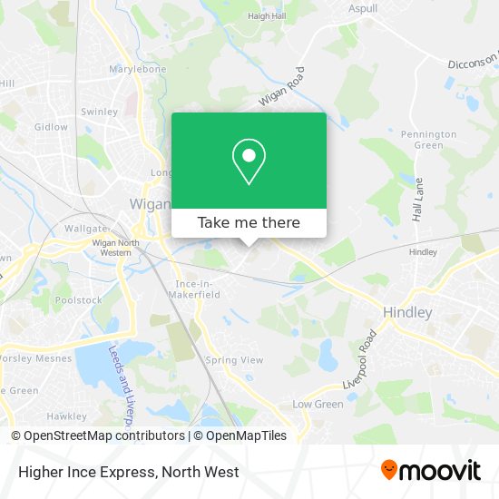 Higher Ince Express map