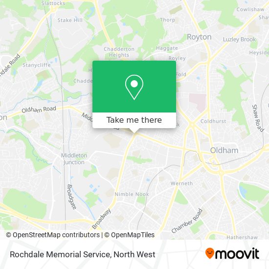 Rochdale Memorial Service map