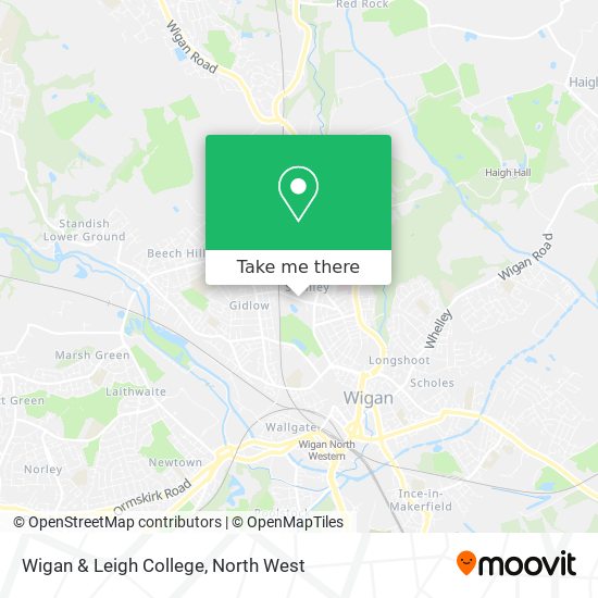 Wigan & Leigh College map