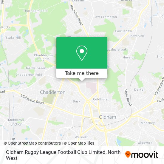 Oldham Rugby League Football Club Limited map
