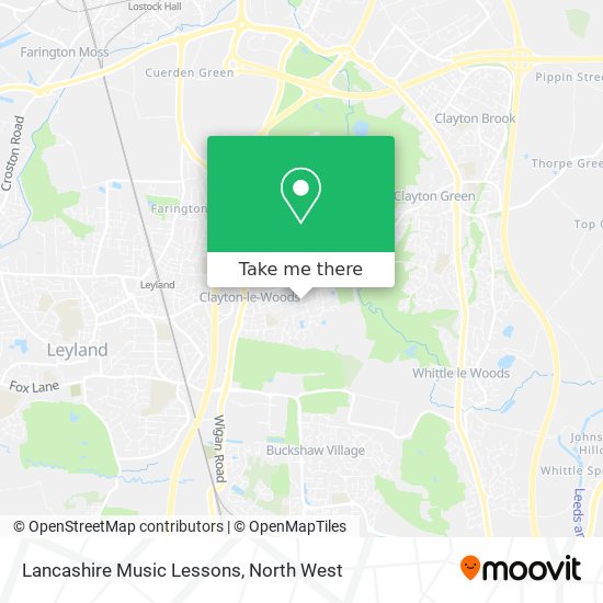 Lancashire Music Lessons map