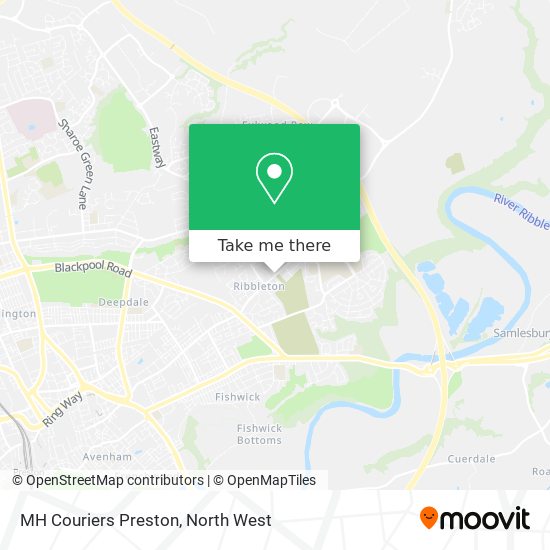 MH Couriers Preston map