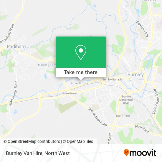 Burnley Van Hire map