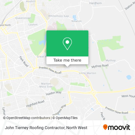 John Tierney Roofing Contractor map
