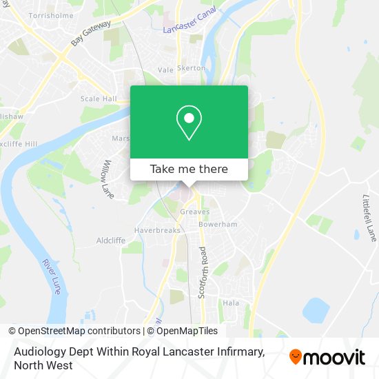 Audiology Dept Within Royal Lancaster Infirmary map