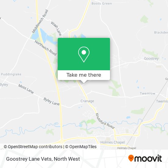 Goostrey Lane Vets map