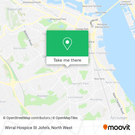 Wirral Hospice St John's map
