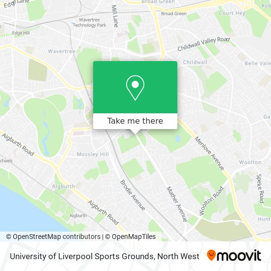 University of Liverpool Sports Grounds map
