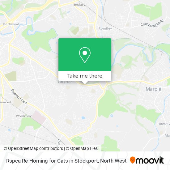 Rspca Re-Homing for Cats in Stockport map