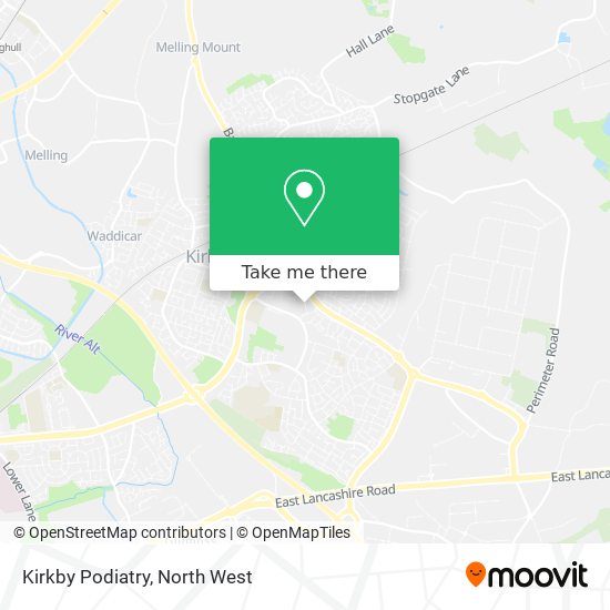 Kirkby Podiatry map