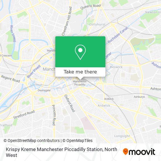 Krispy Kreme Manchester Piccadilly Station map