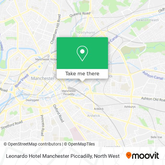 Leonardo Hotel Manchester Piccadilly map