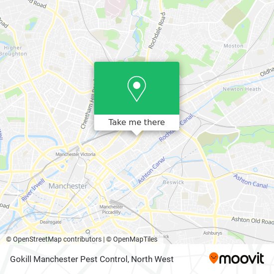 Gokill Manchester Pest Control map