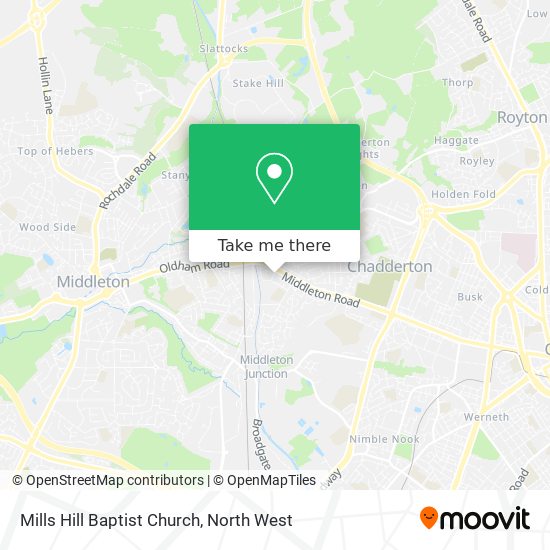 Mills Hill Baptist Church map