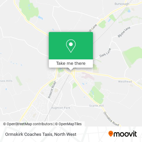 Ormskirk Coaches Taxis map