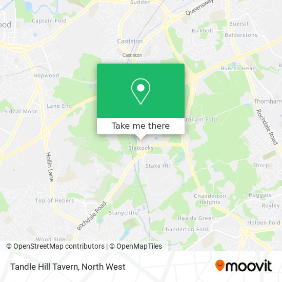 Tandle Hill Tavern map