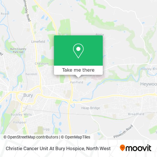 Christie Cancer Unit At Bury Hospice map