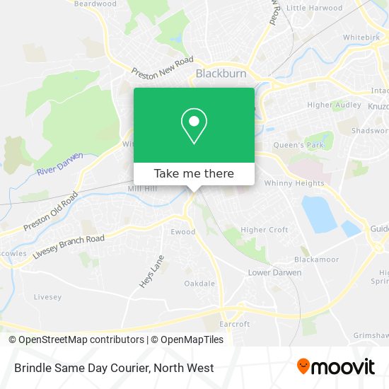 Brindle Same Day Courier map